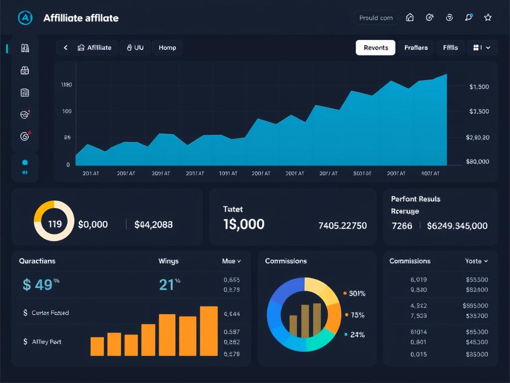 Earnings dashboard showing affiliate marketing income growth Earnings dashboard showing affiliate marketing income growth