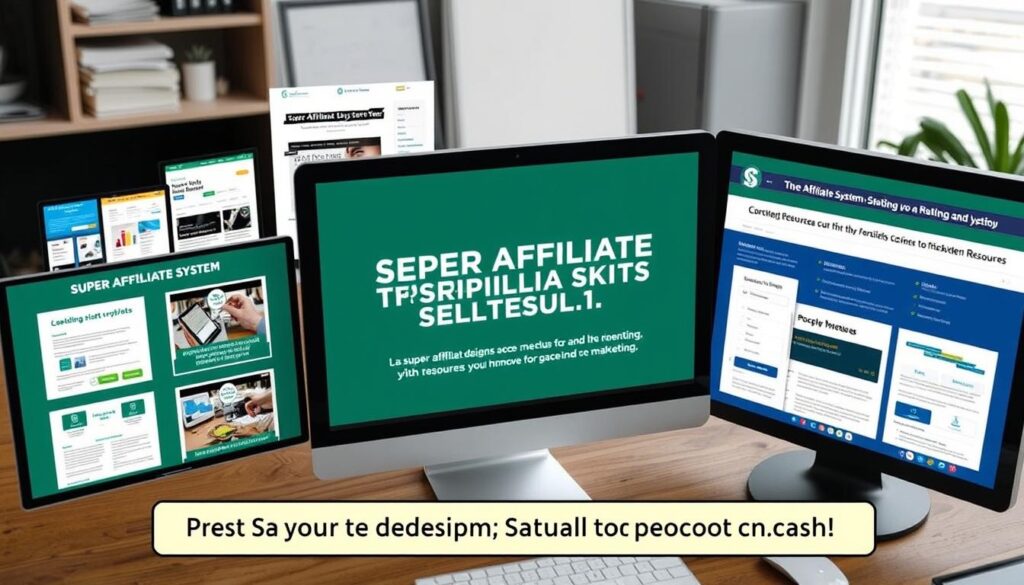 Super Affiliate System course materials showing ad templates and landing pages Super Affiliate System course materials showing ad templates and landing pages