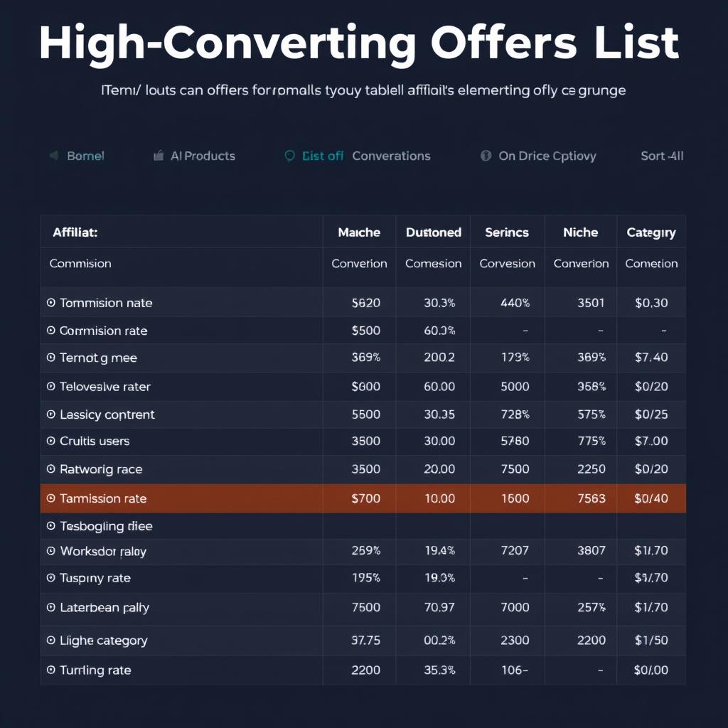 High-converting affiliate offers list with commission rates High-converting affiliate offers list with commission rates