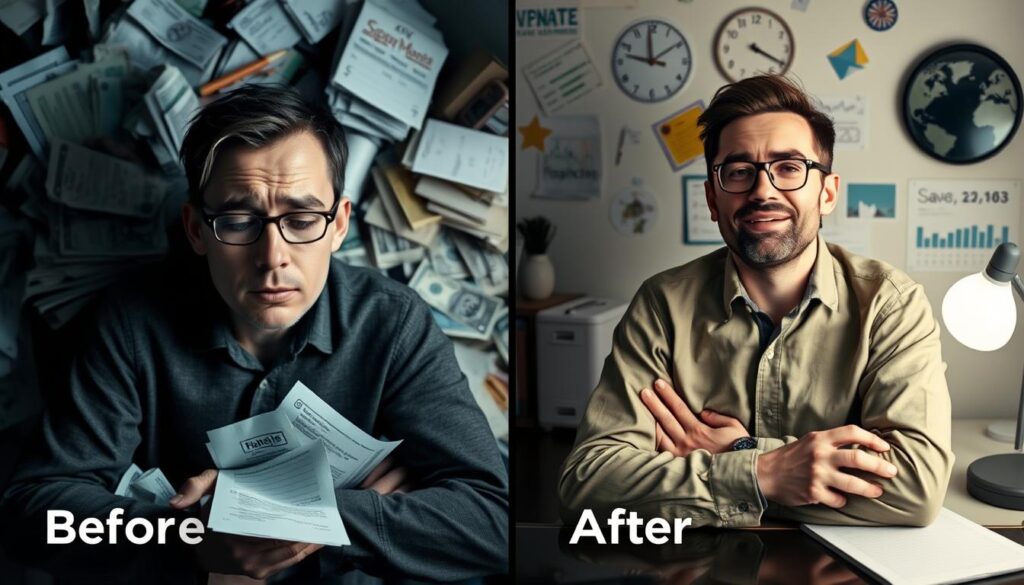Before and after comparison showing transformation Before and after comparison showing transformation