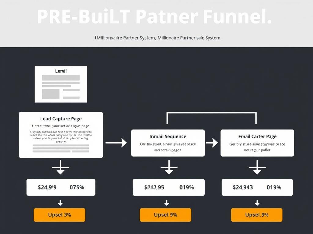 Example of a pre-built sales funnel in the Millionaire Partner System Example of a pre-built sales funnel in the Millionaire Partner System