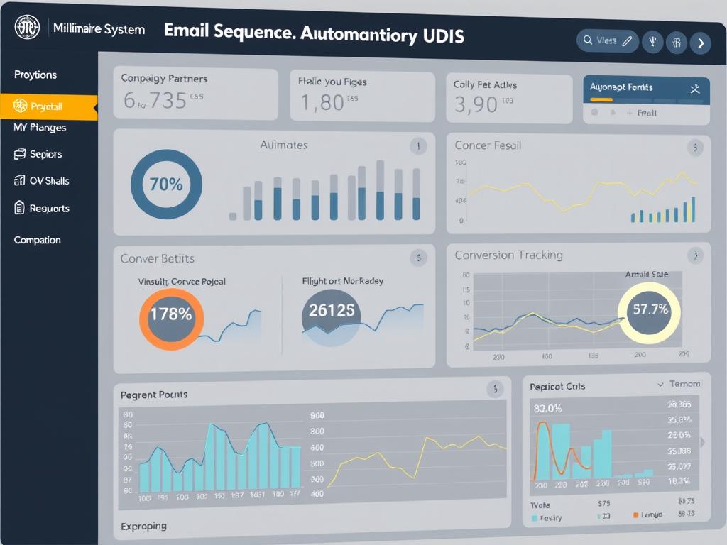 Millionaire Partner System automation dashboard showing campaign performance Millionaire Partner System automation dashboard showing campaign performance