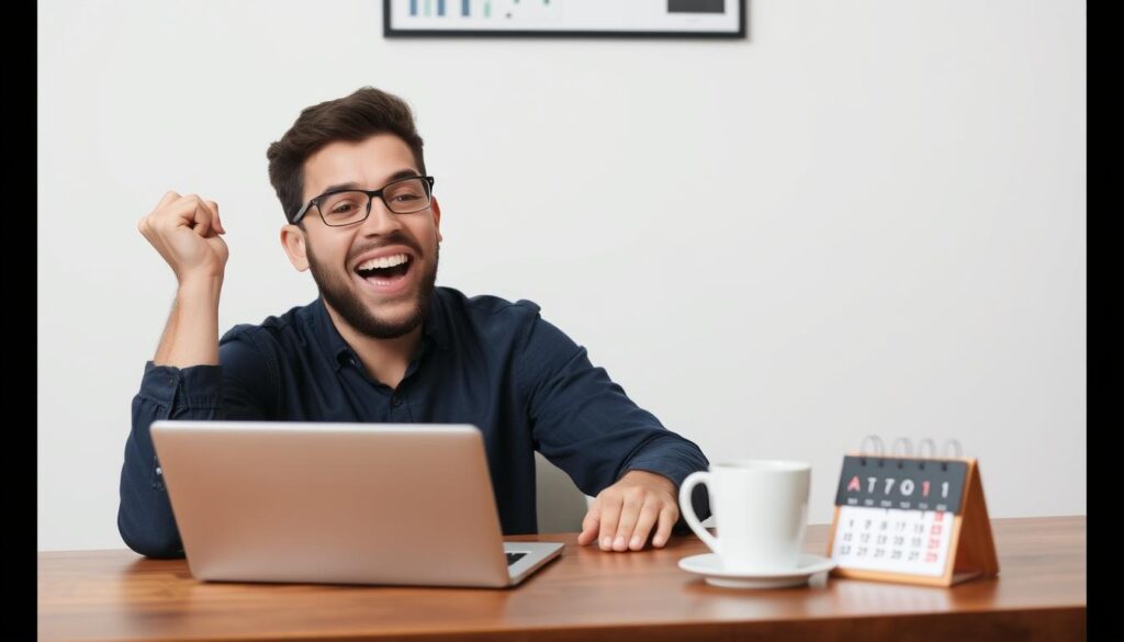 Person celebrating financial win after using Secret Billionaire Frequency Person celebrating financial win after using Secret Billionaire Frequency