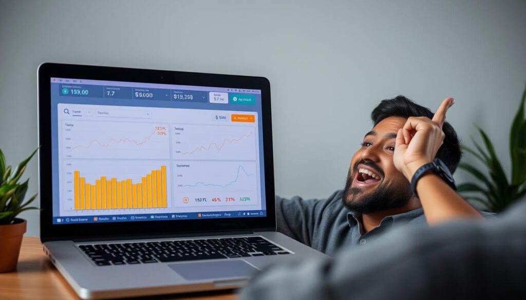 Person celebrating successful passive income achievement with Millionaire Partner System Person celebrating successful passive income achievement with Millionaire Partner System