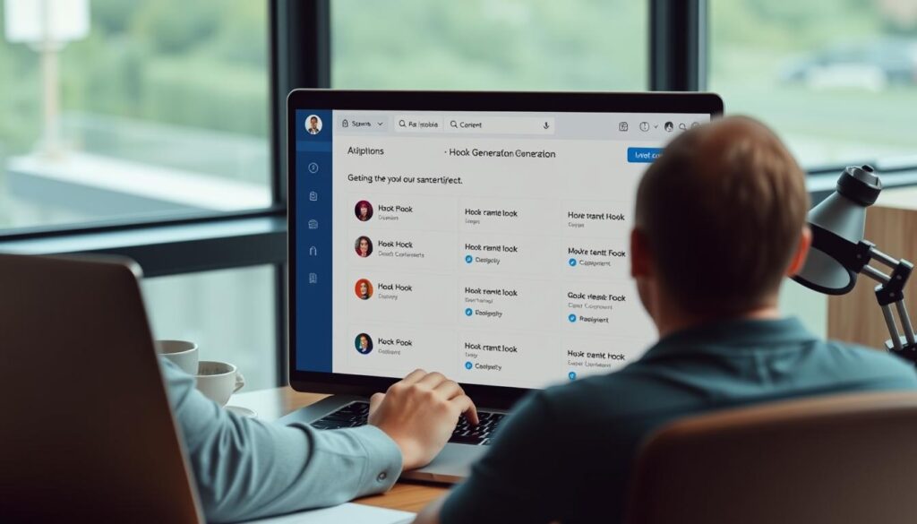 Creator using hook generation tools to improve their content