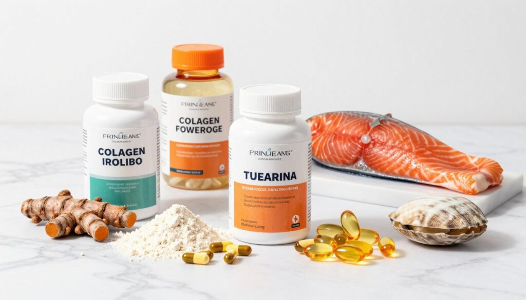 Assortment of joint-supporting supplements and natural nutrient sources