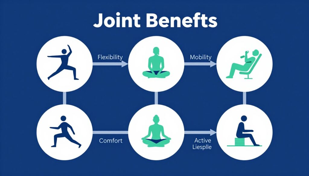 Benefits concept illustration with healthy joints and mobility