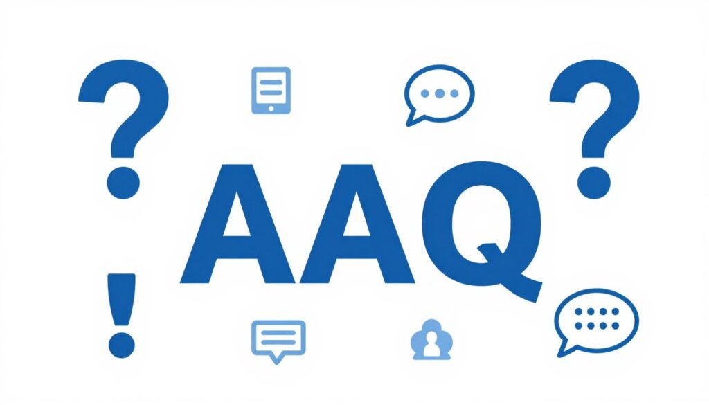 FAQ concept with question marks and information symbols