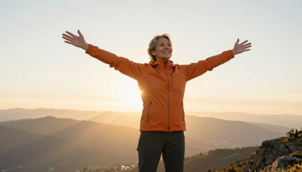 Inspiring image of active mature adult enjoying life with healthy joints