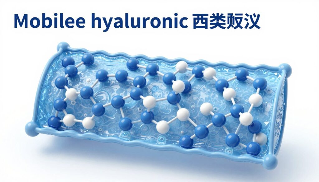 Mobilee hyaluronic acid matrix molecular illustration