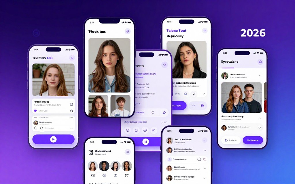 Futuristic visualization showing 2026 Instagram trends with modern social media interface elements